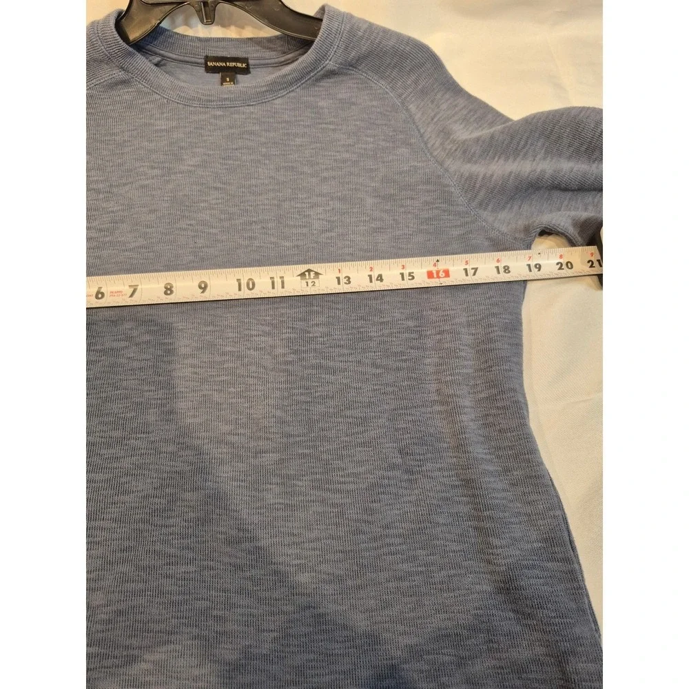 Banana Republic‎ Mens Blue Heathered Raglan Crewneck Sweater Small